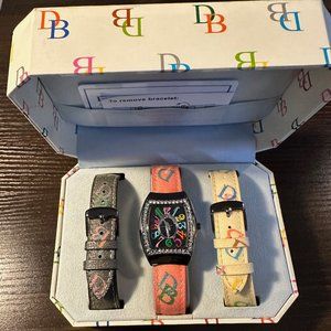 Dooney & Bourke Watch Set with Interchangeable Bands in Original Box